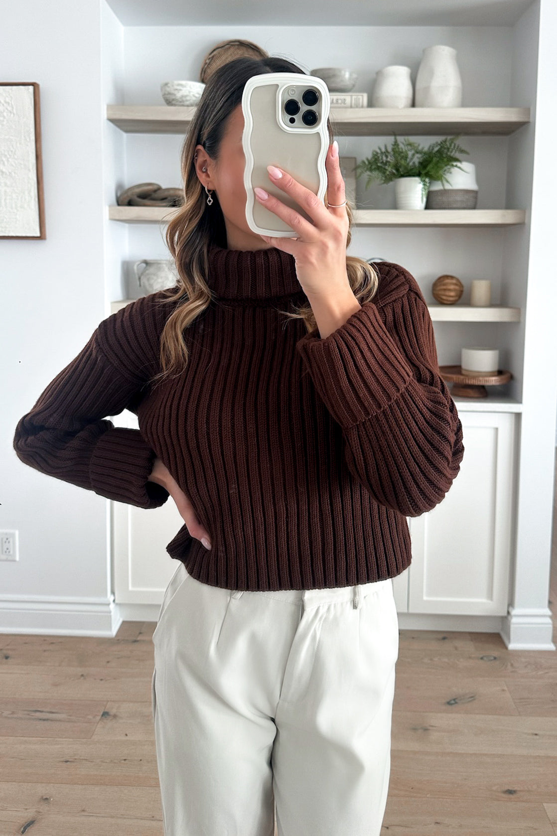 PURE - Brown Chunky Turtleneck