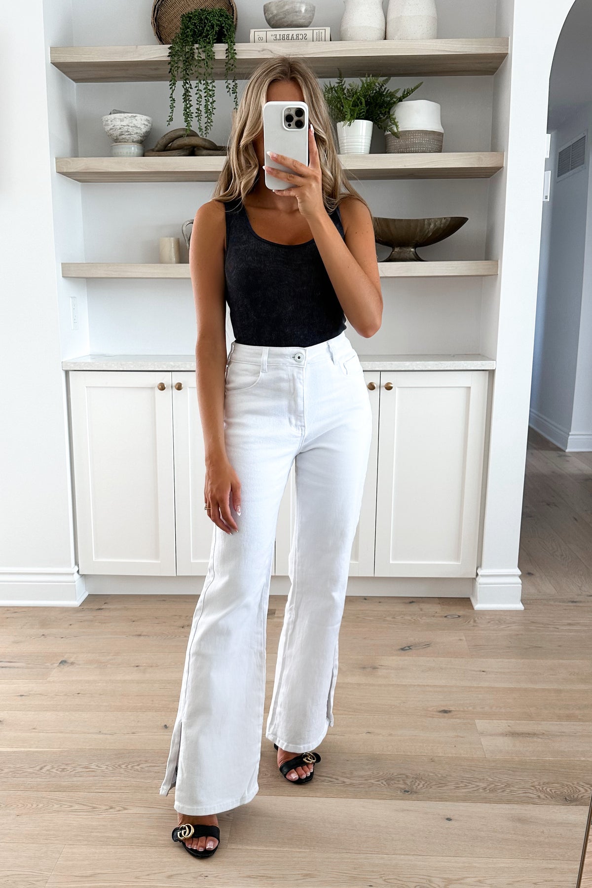 CLAY - Jeans jambes larges/ Blanc