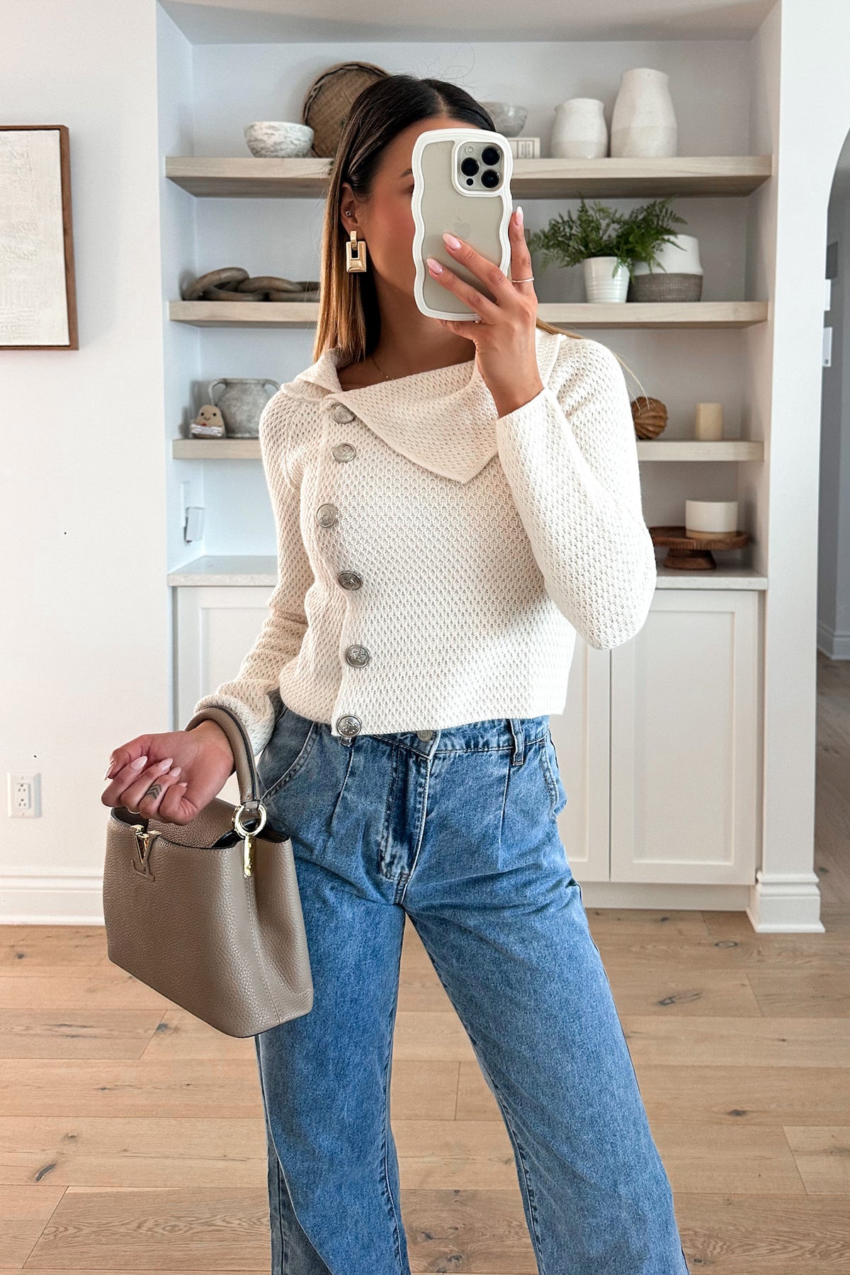 KATE - Cream Asymmetric Sweater