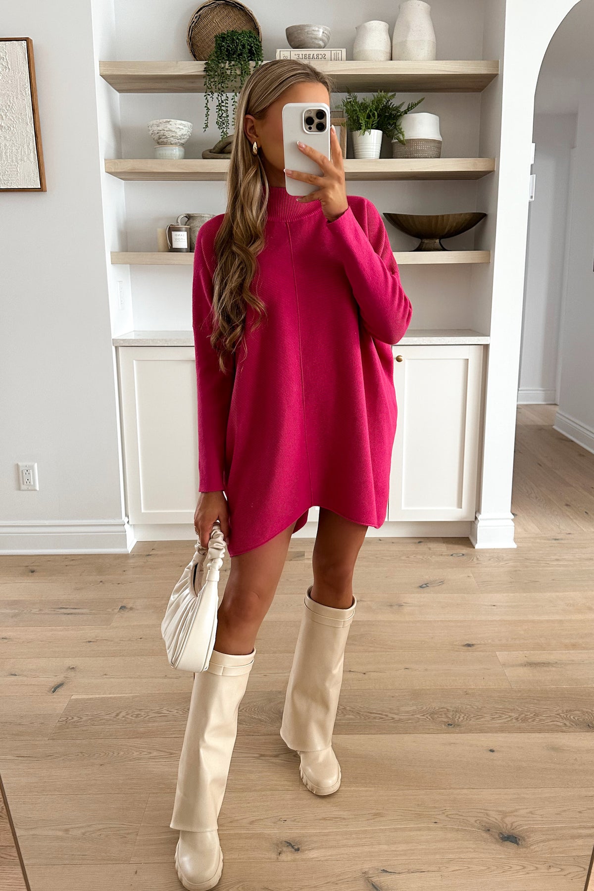 SOFYA - Long Pink Sweater