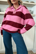 ELIANNE - Pink / Burgundy Sweater