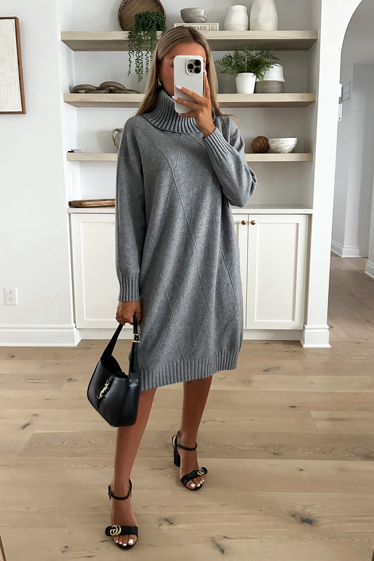 BRAIN - Grey Sweater Dress