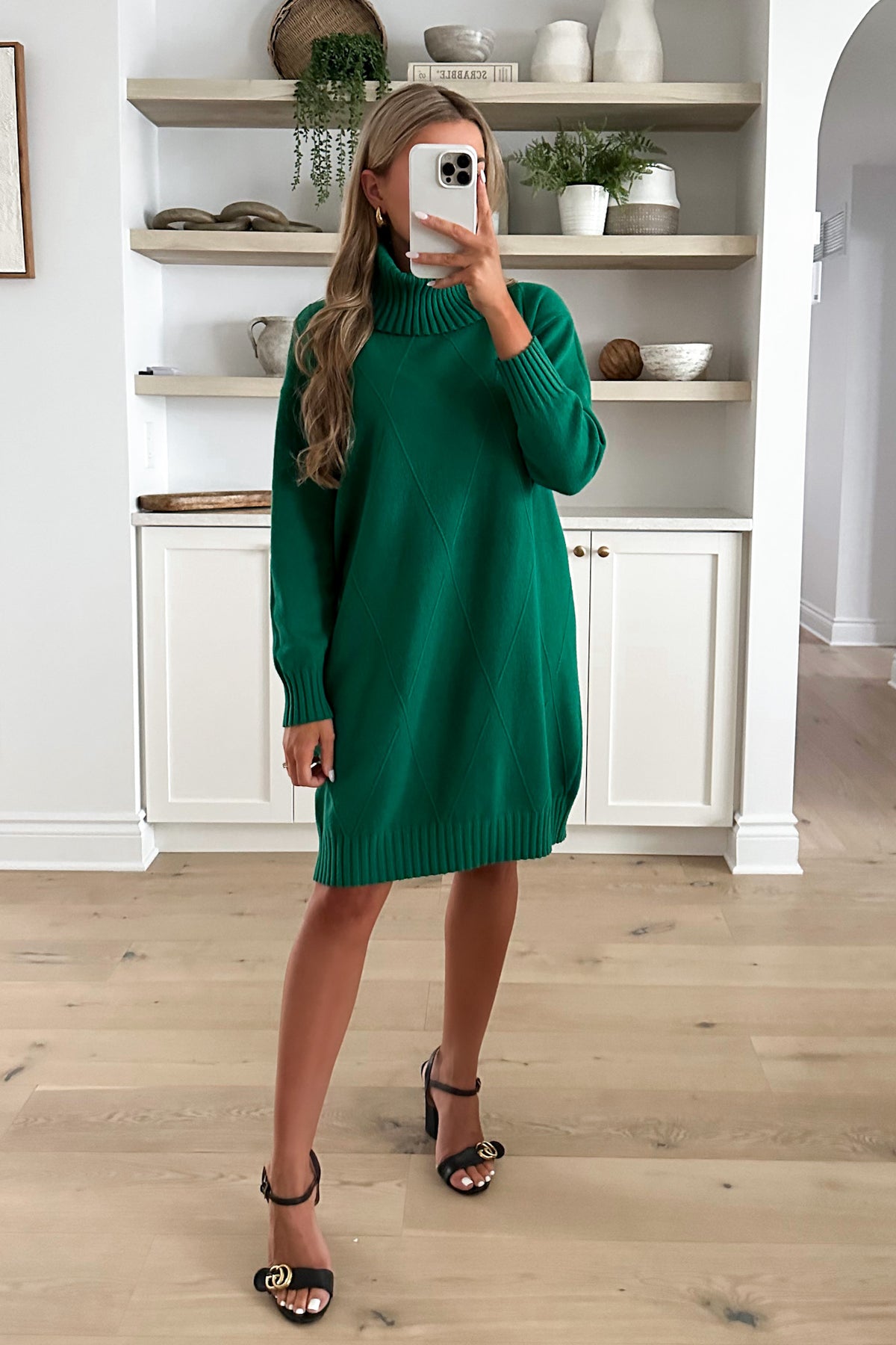 BRAIN - Green Sweater Dress