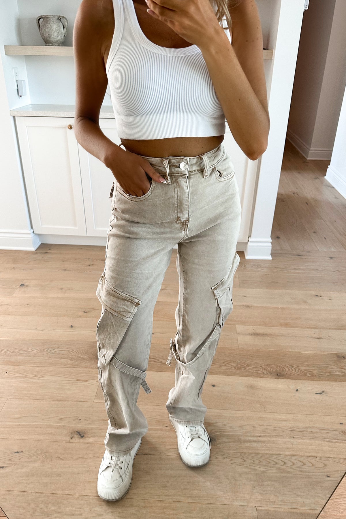 PAIN - Beige Cargo Jeans