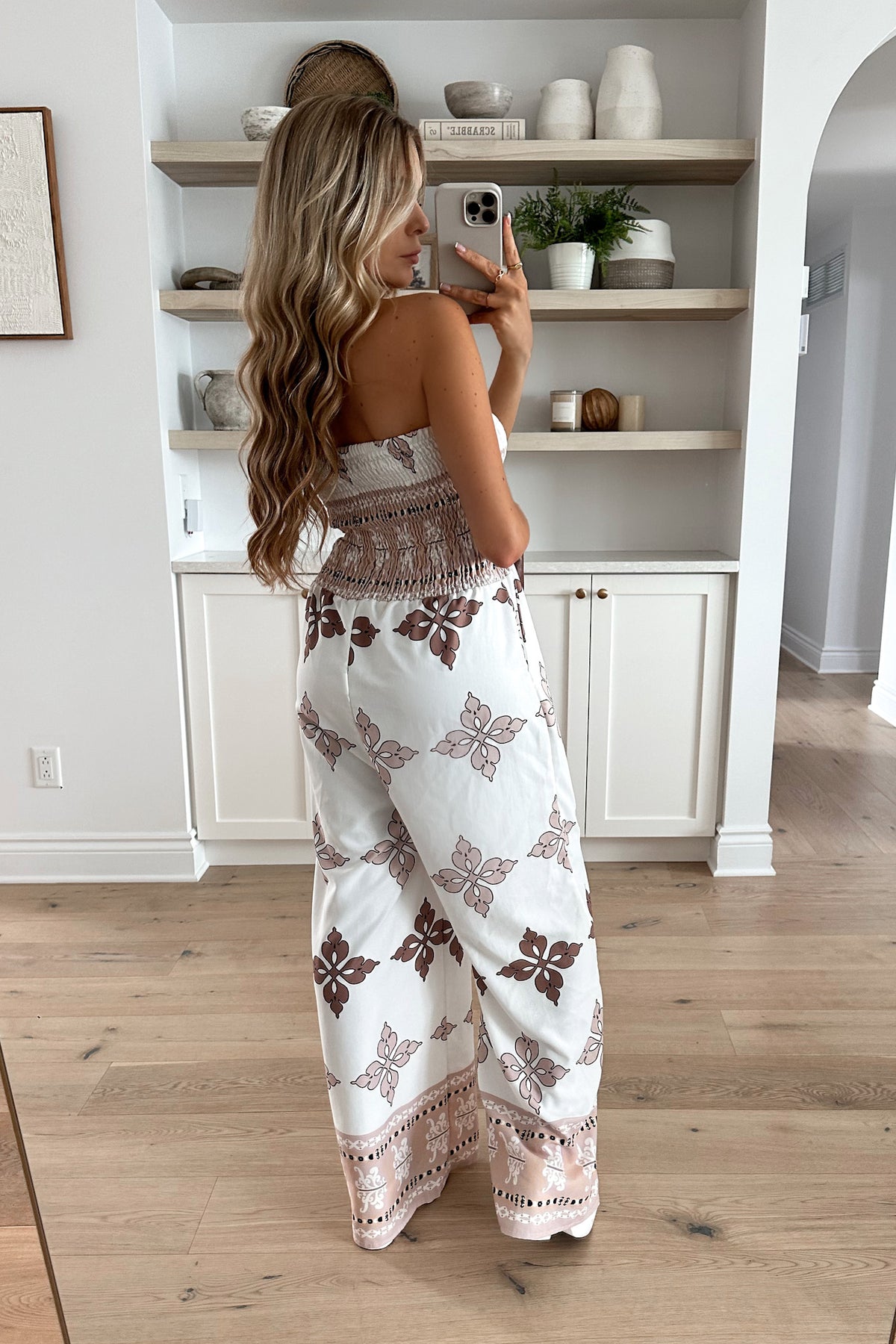 CHAKRA - White and Brown Jumpsuit