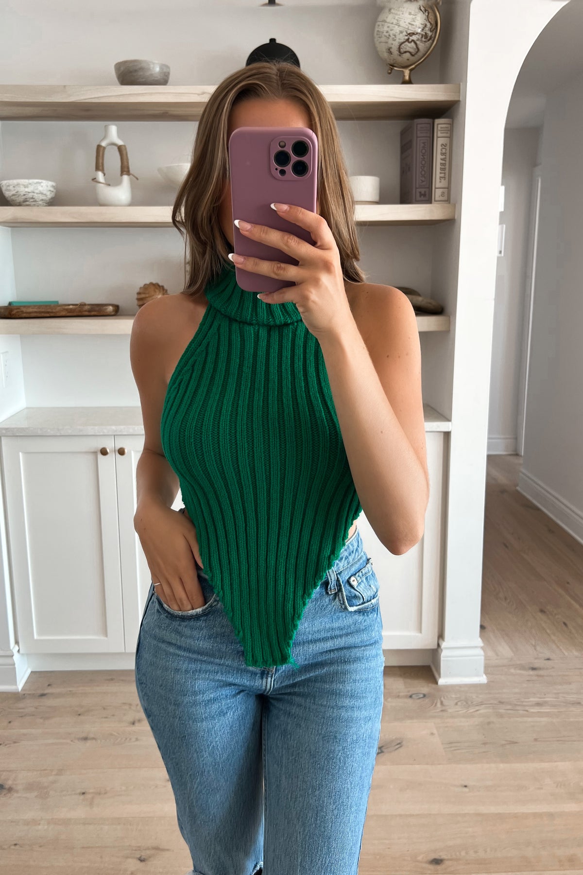GENEROUS - Green Knitted Top