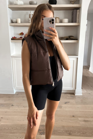 CAMELIA - Brown Cropped Gilet